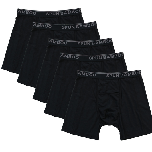 Classic Bamboo Boxer Briefs – Black (5-Pack)