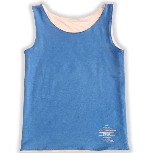 Essential Reversible Tank. Blue/white
