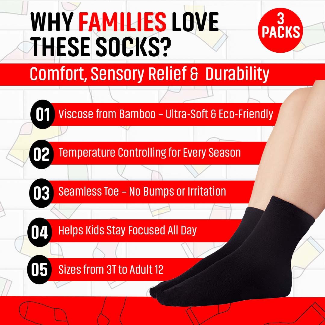 Comfort Bamboo Crew Socks (3-Pack)